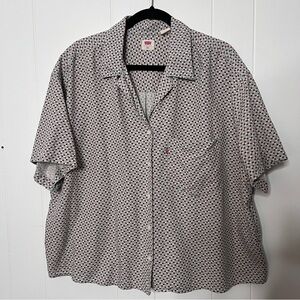 90s vibes boxy Levi's brown and blue Button Down Shirt